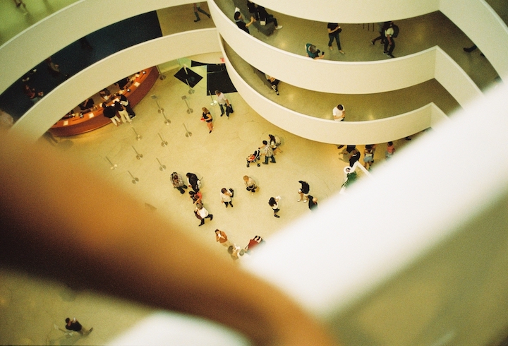 view down from top at guggenheim museum nyc